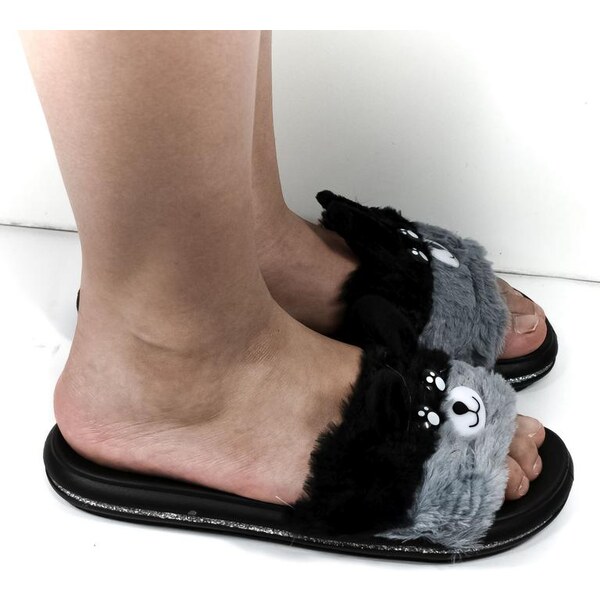 JOHN-C Dámske čierne šľapky HANY 21252053