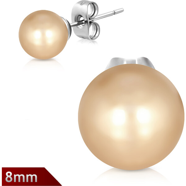 CITY STORM Náušnice perličky zlaté 8mm 66853655