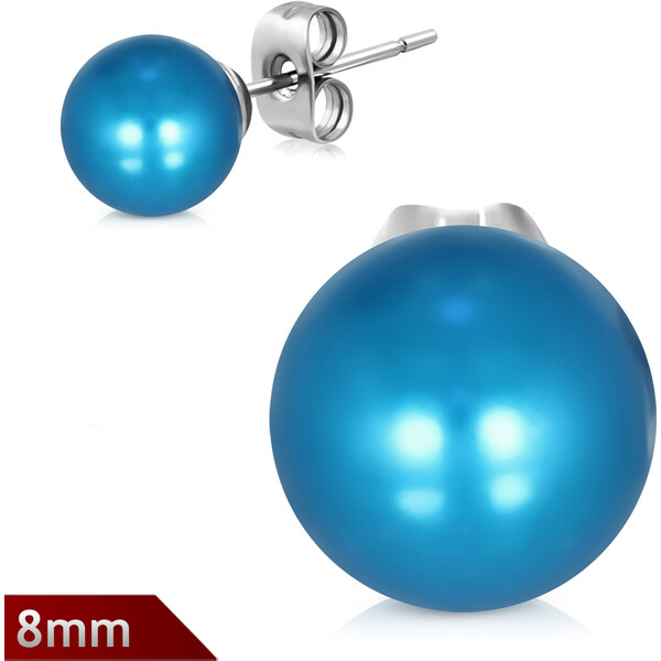 CITY STORM Náušnice perličky modré 8mm 66853646