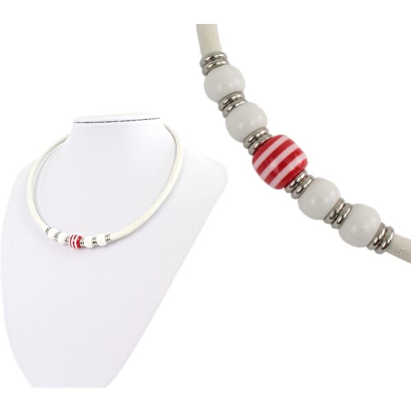 CITY STORM Náhrdelník bielo červený 66888879