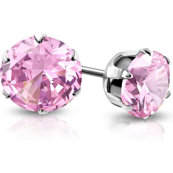 CITY STORM Napichovacie náušnice z chirurgickej ocele s ružovým očkom 66853610