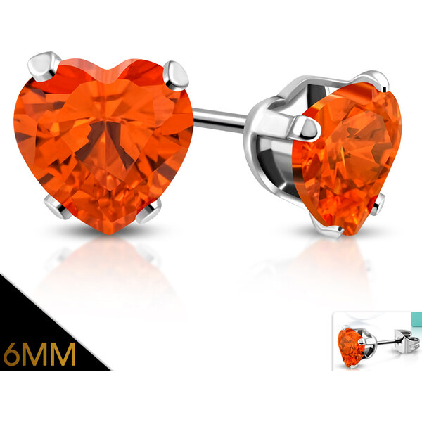 CITY STORM Napichovacie náušnice z chirurgickej ocele s oranžovým 66853608