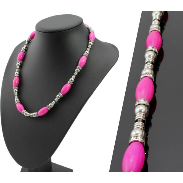 Alexis Marten Náhrdelník z ružového polodrahokamu Achát 66888899