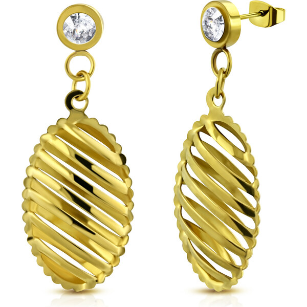 CITY STORM Náušnice visiace z chirurgickej ocele, zlaté - Phoebe 66853695