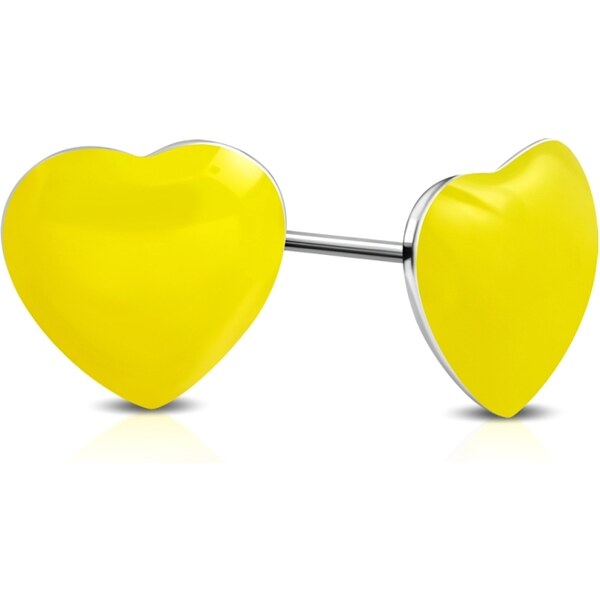 CITY STORM Náušnice srdiečka z chirurgickej ocele Summer Love - žlté 66853681