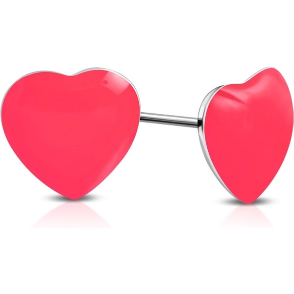 CITY STORM Náušnice srdiečka z chirurgickej ocele Summer Love - ružové 66853679