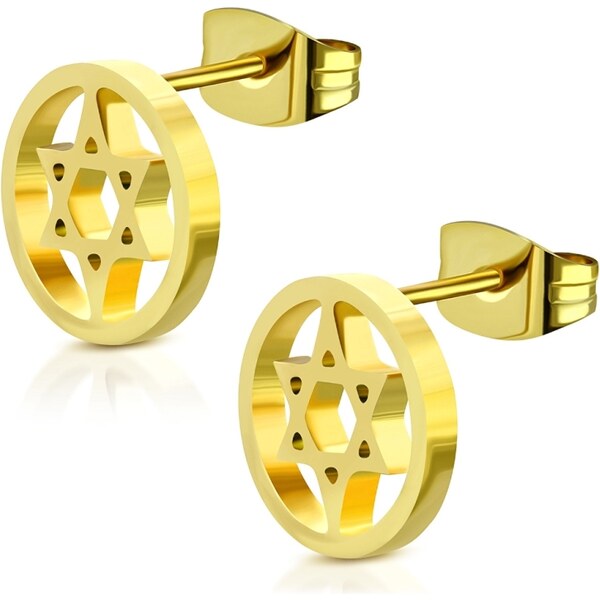 CITY STORM Náušnice z chirurgickej ocele v zlatej farbe Dávidova 66853778