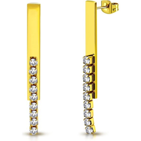 CITY STORM Náušnice z chirurgickej ocele s očkami v zlatej farbe 66853745