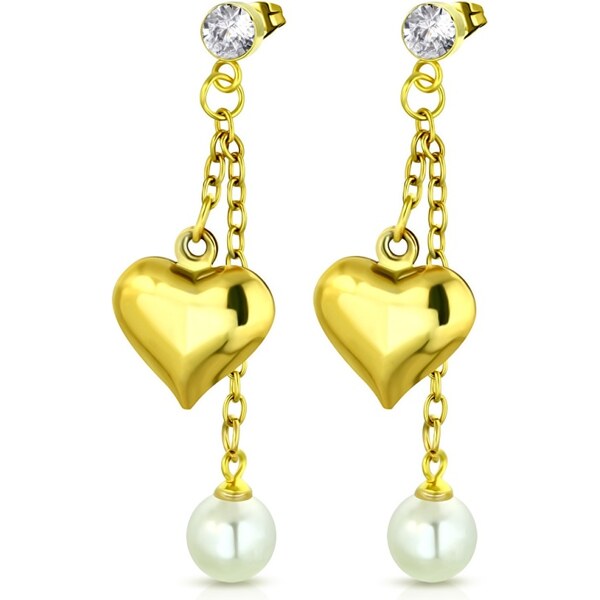 CITY STORM Náušnice visiace z chirurgickej ocele v zlatej farbe Lilith 66853693