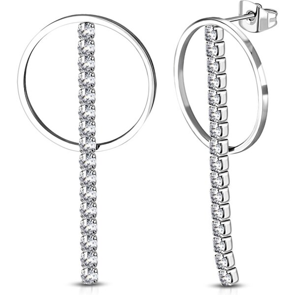 CITY STORM Náušnice visiace v striebornej farbe z chirurgickej ocele 66853690