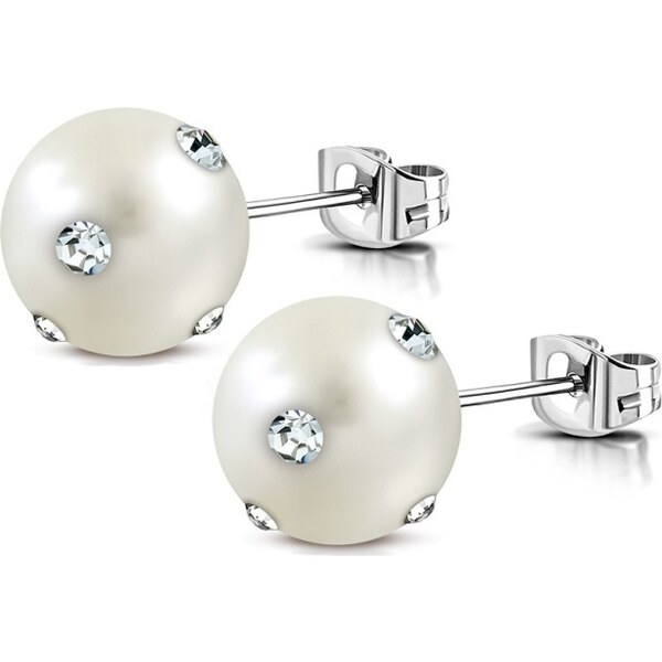 CITY STORM Dámske náušnice perličky Gilly s očkami krémové - 8 mm 66853534