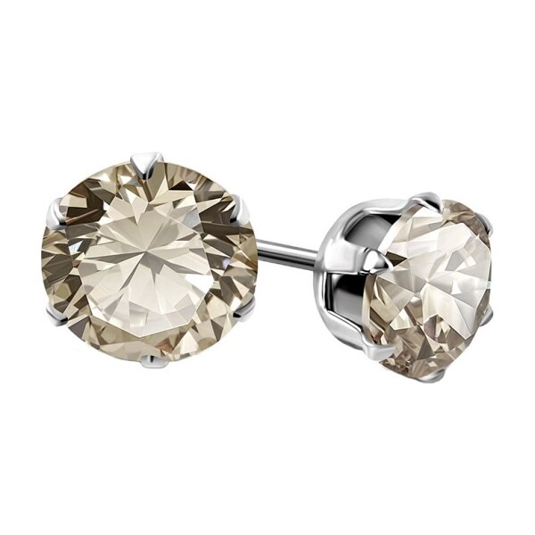 CITY STORM Dámske náušnice s brúseným očkom vo farbe šampanského 66853542