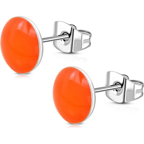 CITY STORM Náušnice z chirurgickej ocele okrúhle - neónovo oranžové 66853730