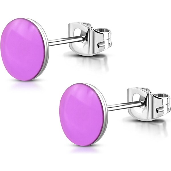 CITY STORM Náušnice z chirurgickej ocele okrúhle - svetlo fialové 66853733
