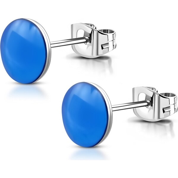CITY STORM Náušnice z chirurgickej ocele okrúhle - modré 66853729