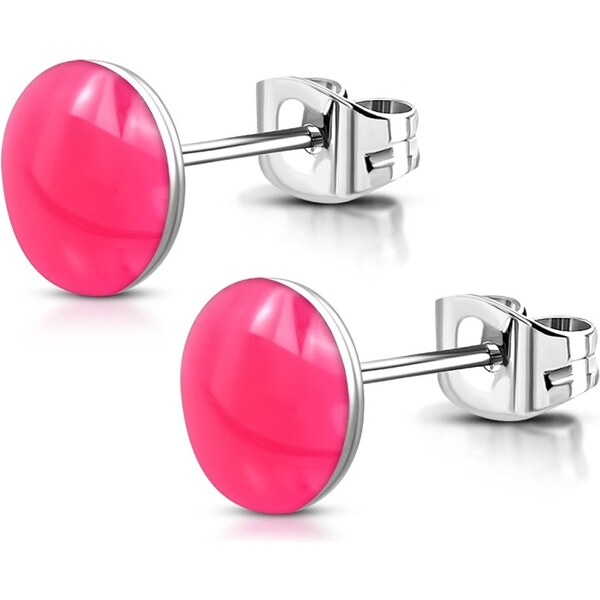 CITY STORM Náušnice z chirurgickej ocele okrúhle - ružové 66853732