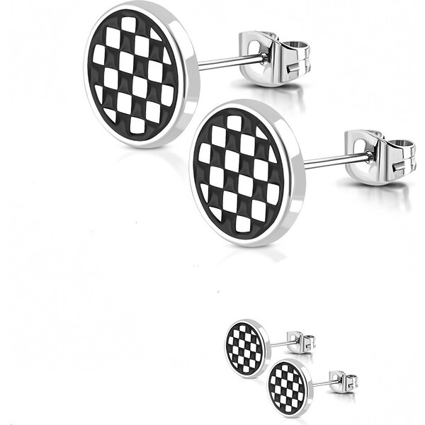 CITY STORM Náušnice z chirurgickej ocele 10 mm - Chess III. 66853699