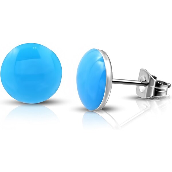 CITY STORM Náušnice z chirurgickej ocele okrúhle - svetlomodré II. 66853735