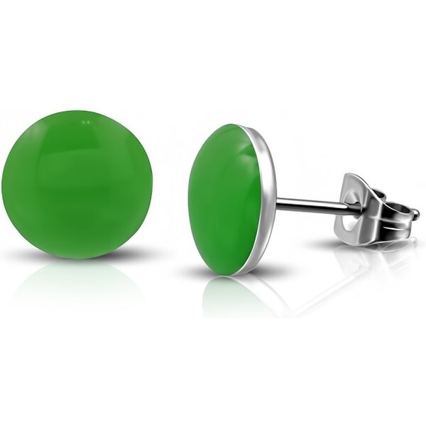 CITY STORM Náušnice z chirurgickej ocele okrúhle - zelené 66853737