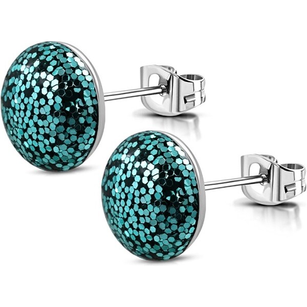 CITY STORM Náušnice z chirurgickej ocele Shimmer - tyrkysové 66853752