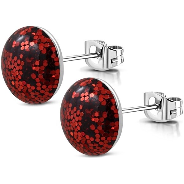 CITY STORM Náušnice z chirurgickej ocele Shimmer - červené 66853747