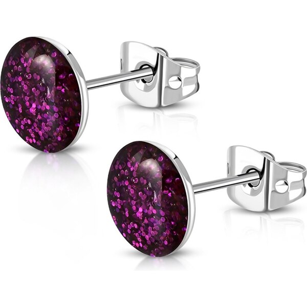 CITY STORM Náušnice z chirurgickej ocele Glitter - ružovo-fialové 66853716