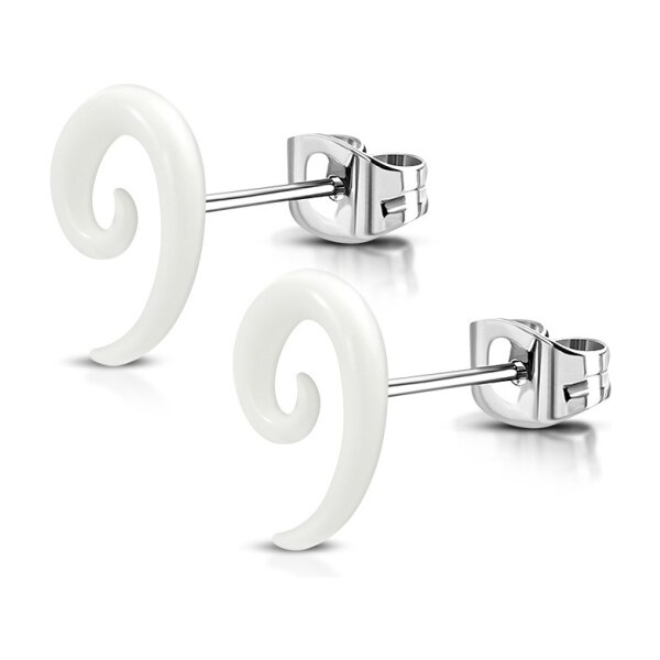 CITY STORM Náušnice z chirurgickej ocele a akrylu v tvare špirály - 66853704