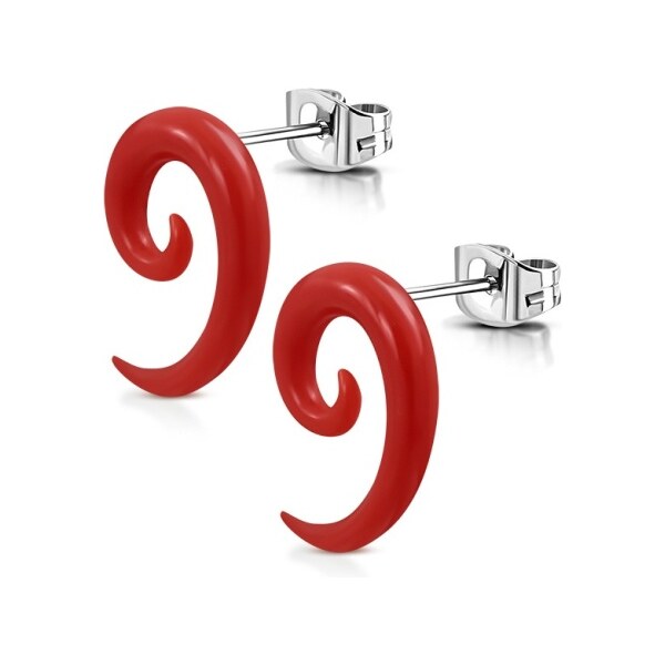 CITY STORM Náušnice z chirurgickej ocele a akrylu v tvare špirály - 66853705