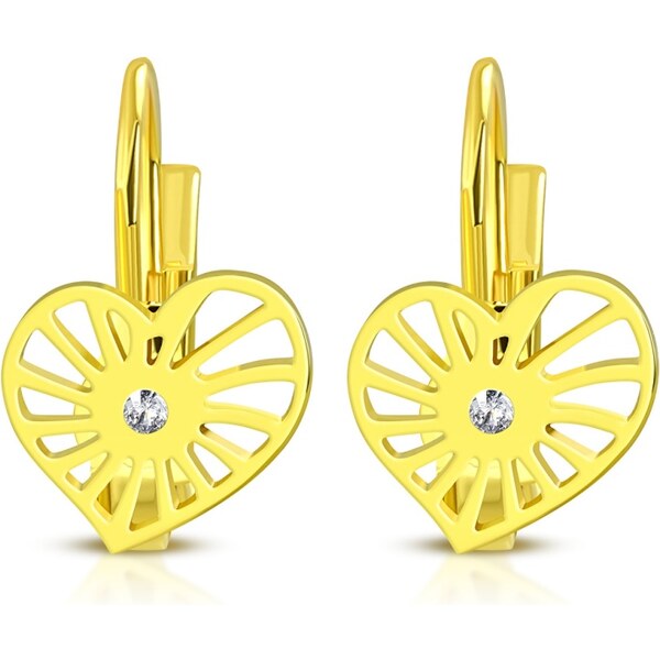 CITY STORM Dámske náušnice z ocele v zlatej farbe srdiečko s očkom 66853561