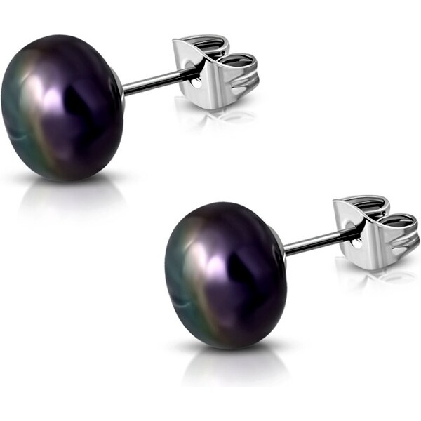 CITY STORM Náušnice s pravou riečnou perlou - fialové 7 mm 66853667