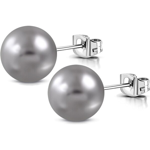 CITY STORM Dámske oceľové náušnice guličky šedé - 6 mm 66853566