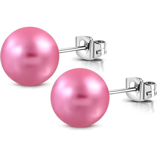 CITY STORM Dámske oceľové náušnice guličky ružové - 6 mm 66853565