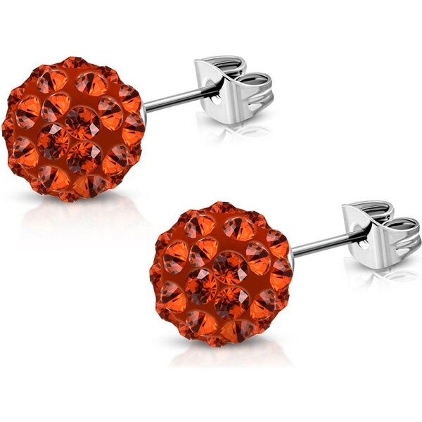 CITY STORM Náušnice Shamballa oranžové - 6 mm 66853673
