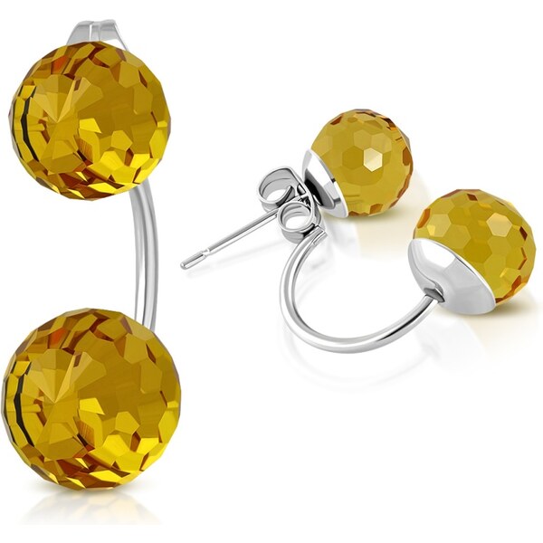 CITY STORM Dvojité náušnice s fazetovým výbrusom - žlté 66853596