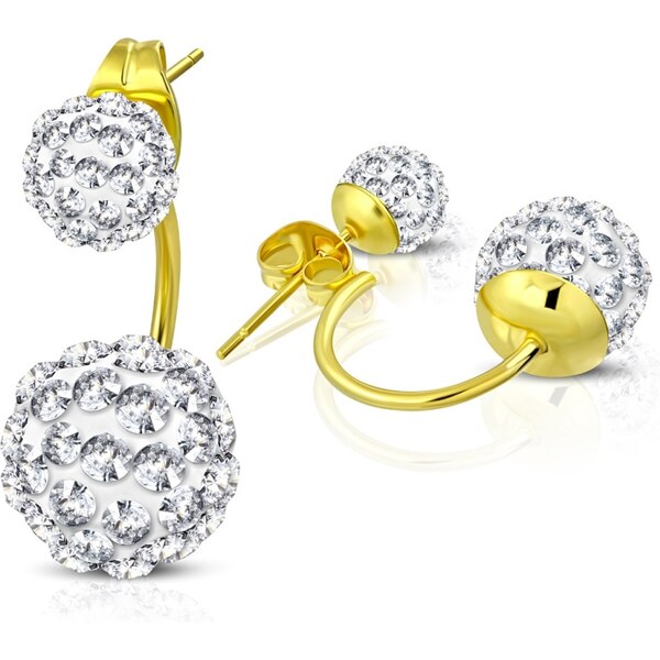 CITY STORM Dvojité náušnice Shamballa zlato-biele 66853598