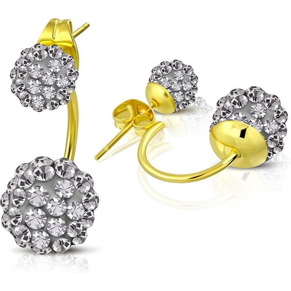 CITY STORM Dvojité náušnice Shamballa zlato-šedé 66853602