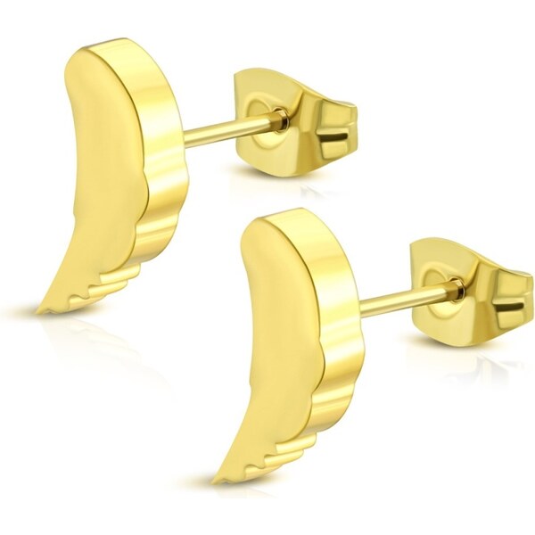 CITY STORM Dámske oceľové náušnice v zlatej farbe anjelské krídla 66853579