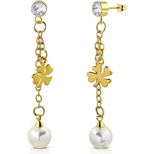 CITY STORM Náušnice visiace z chirurgickej ocele v zlatej farbe Lilith 66853694