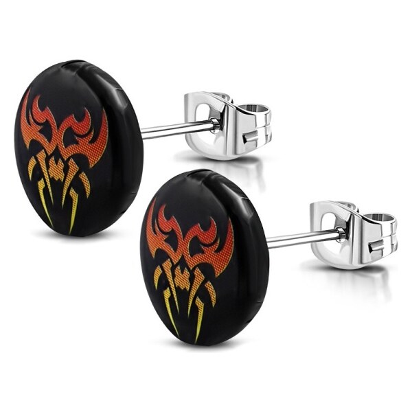 CITY STORM Náušnice oceľové čierne s pavúkom 66853632