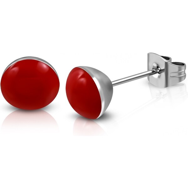 CITY STORM Drobné náušnice z chirurgickej ocele červené - 4 mm 66853593