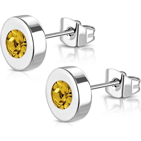 CITY STORM Dámske náušnice z chirurgickej ocele s brúseným očkom Topaz 66853557