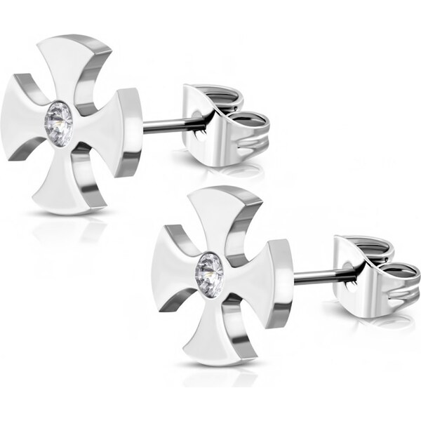 CITY STORM Unisex náušnice kríž s očkom z chirurgickej ocele 66853795