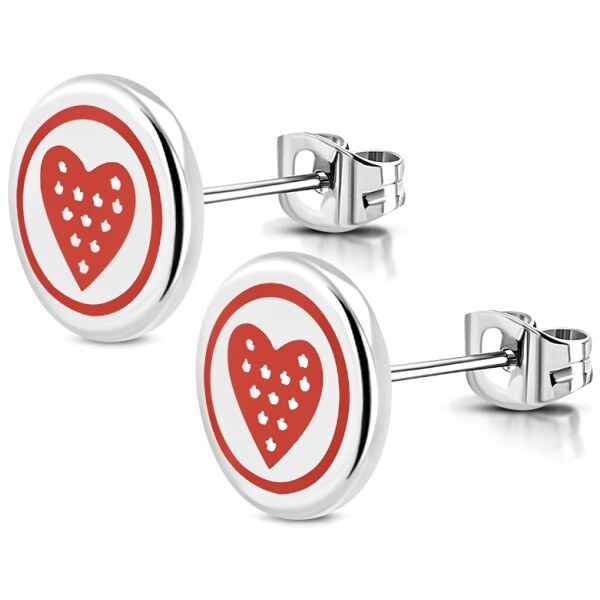 CITY STORM Dámske oceľové náušnice so srdiečkom 66853576