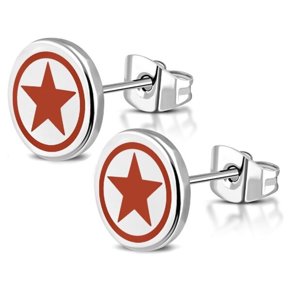 CITY STORM Unisex oceľové náušnice Red Star 66853801