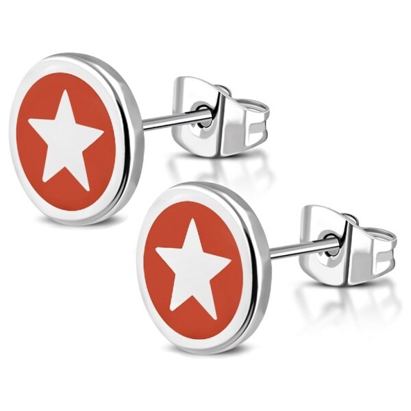 CITY STORM Unisex oceľové náušnice Red Star II. 66853802