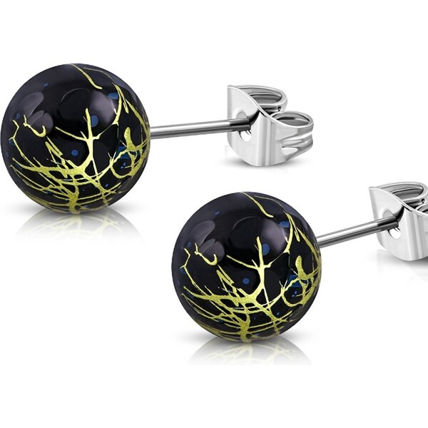 CITY STORM Dámske náušnice guličky čierne striekané 66853530