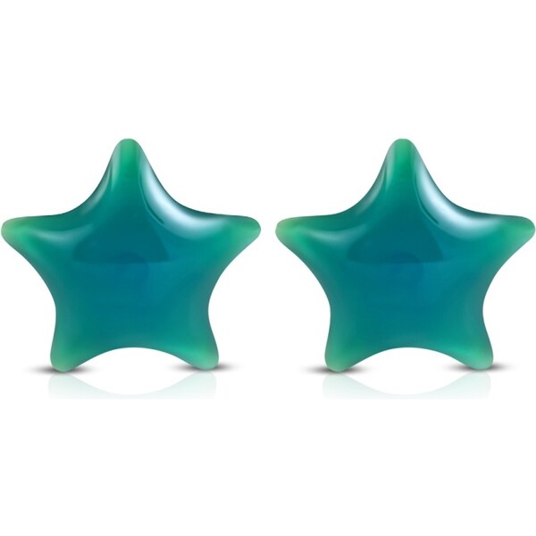 CITY STORM Dámske oceľové náušnice hviezdičky - modrozelené 66853568