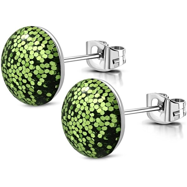 CITY STORM Náušnice z chirurgickej ocele Shimmer - zelené 66853753
