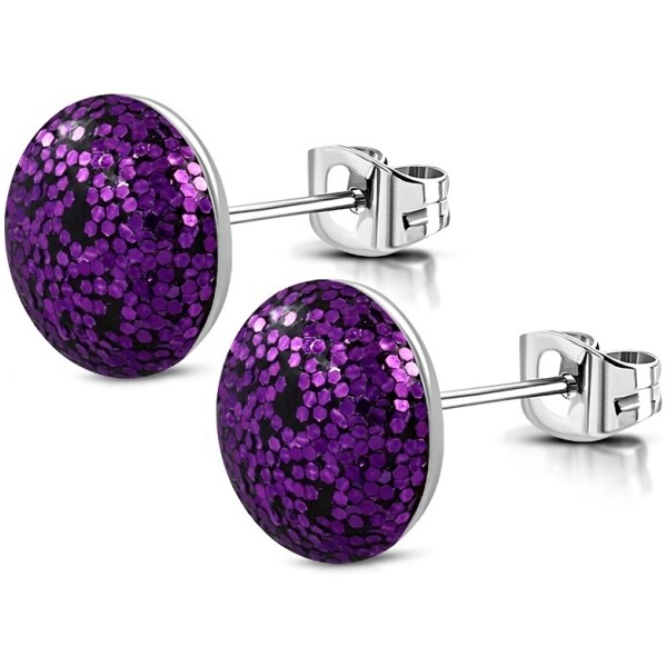CITY STORM Náušnice z chirurgickej ocele Shimmer - fialové 66853748