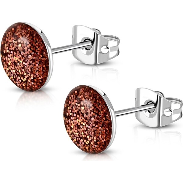 CITY STORM Náušnice z chirurgickej ocele Glitter - medená farba 66853714